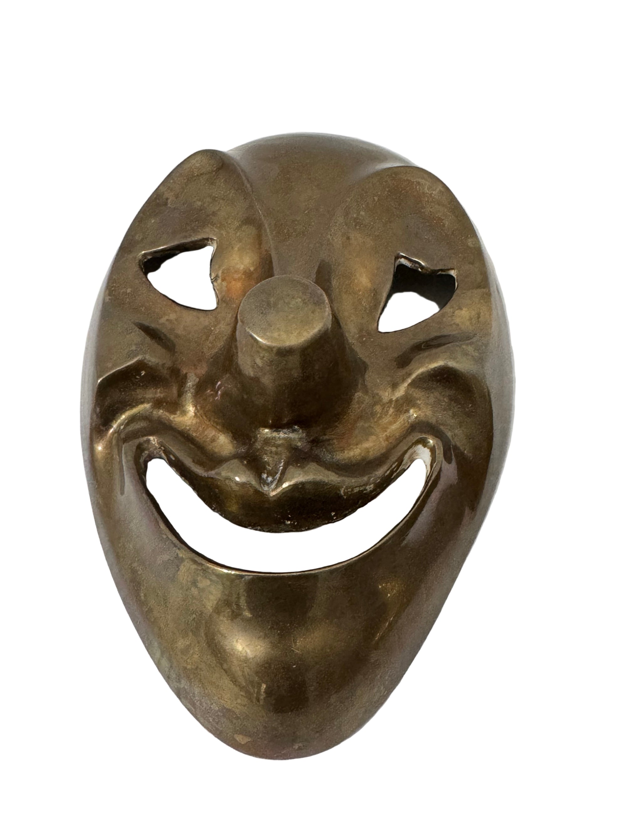 Vintage Brass Comedy &amp; Tragedy Masks – Theater Wall Art, Made in India