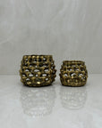 Vintage Brass Brutalist Style Candleholders-A Pair