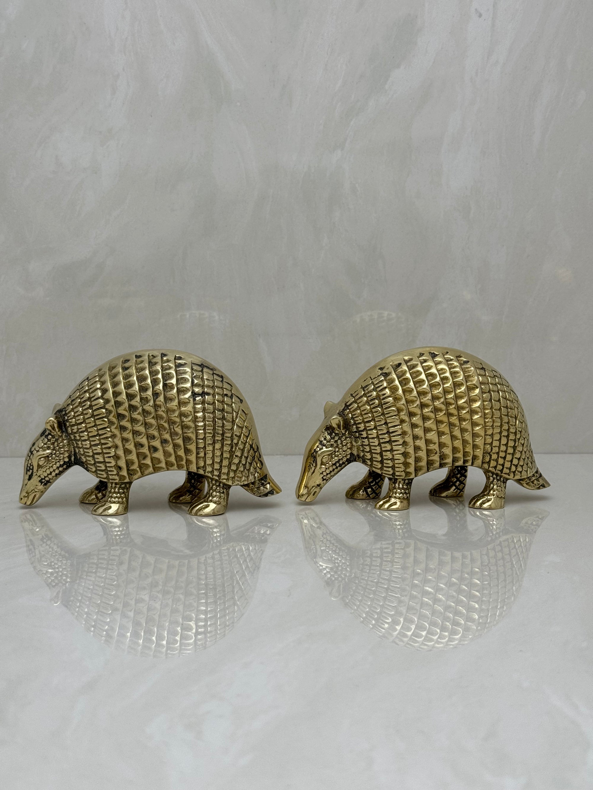 Vintage Brass Armadillos- A Pair