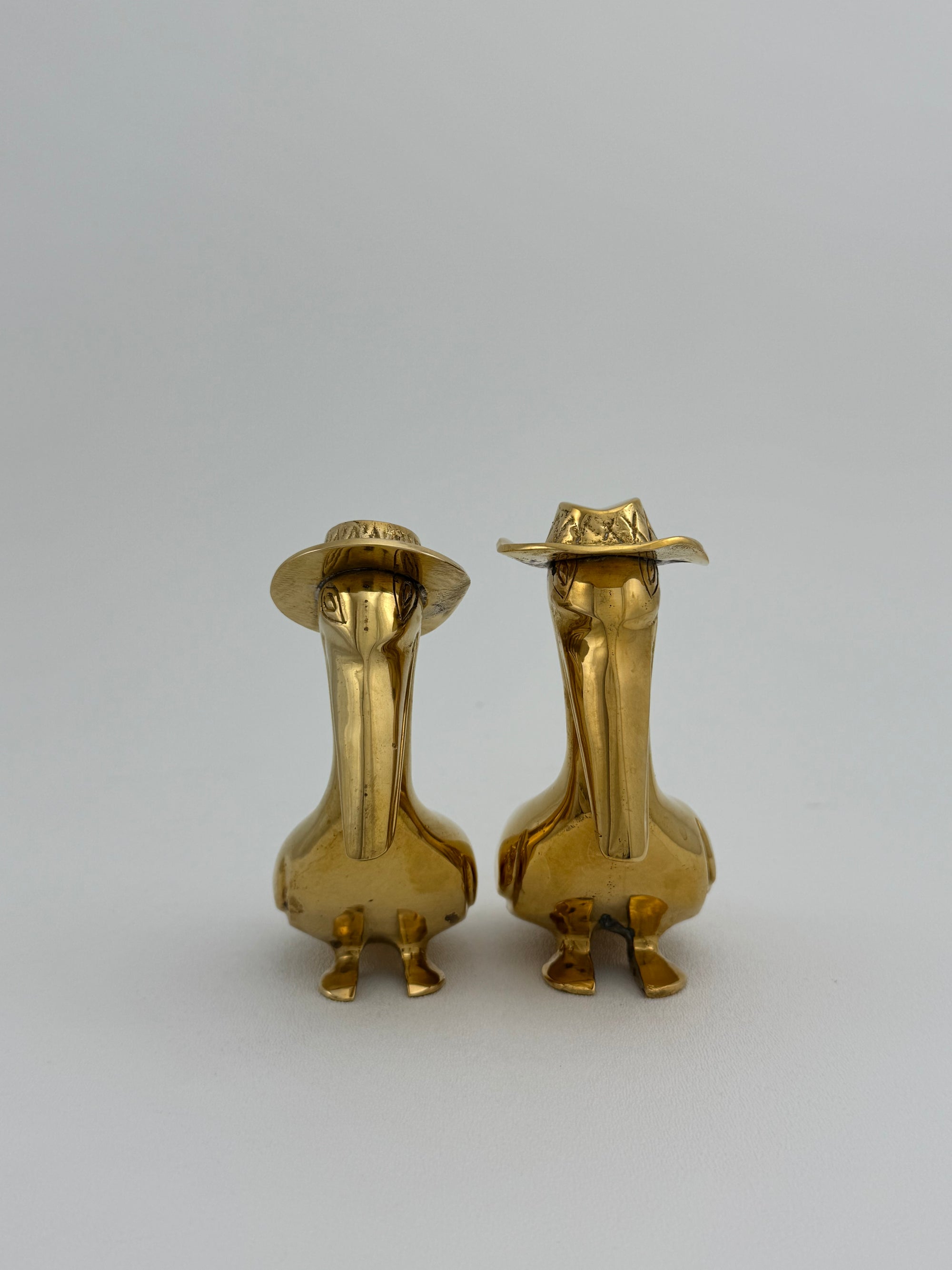 Vintage Brass Pelican Couple