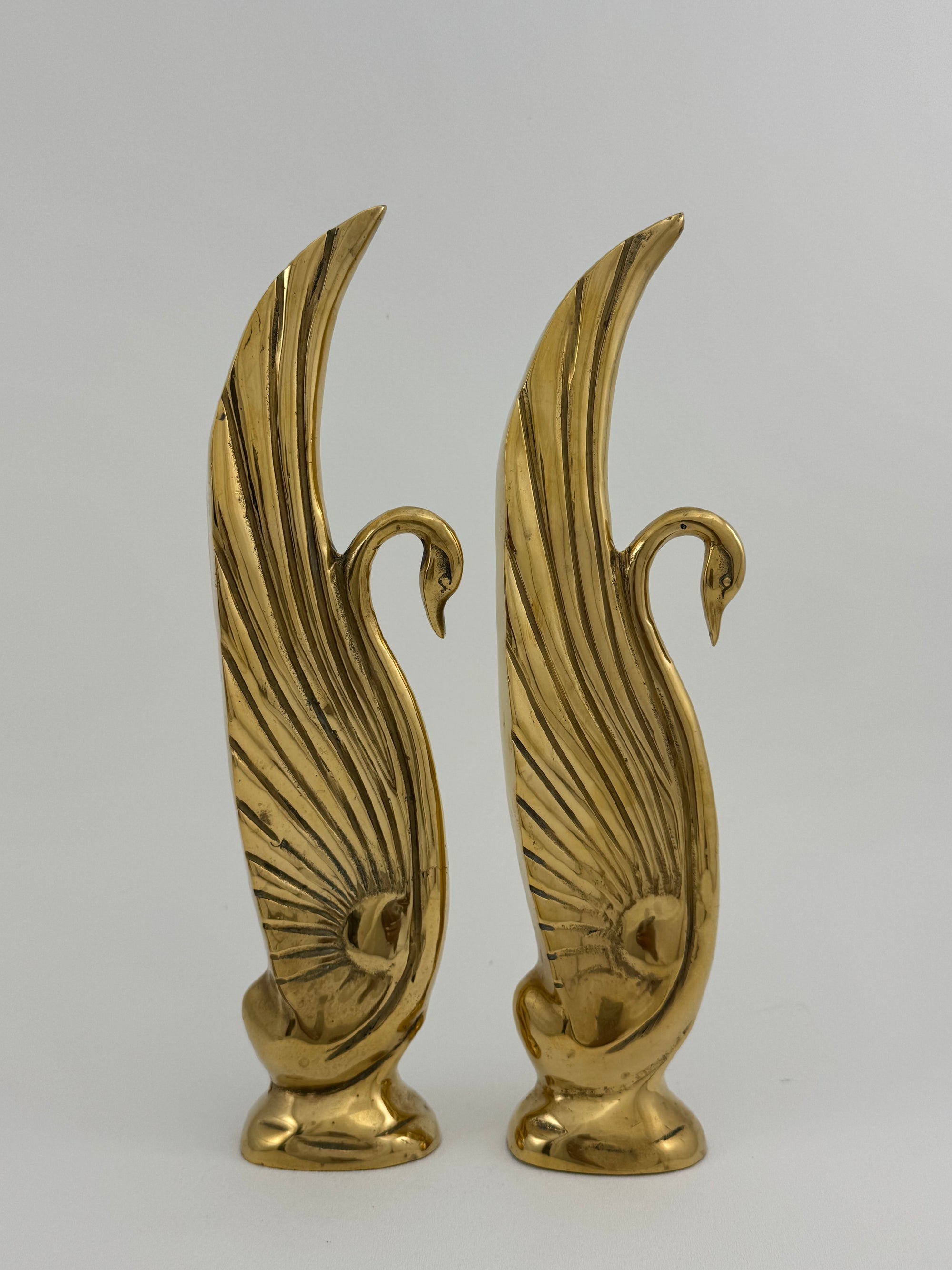 Vintage Brass Swans-A Pair