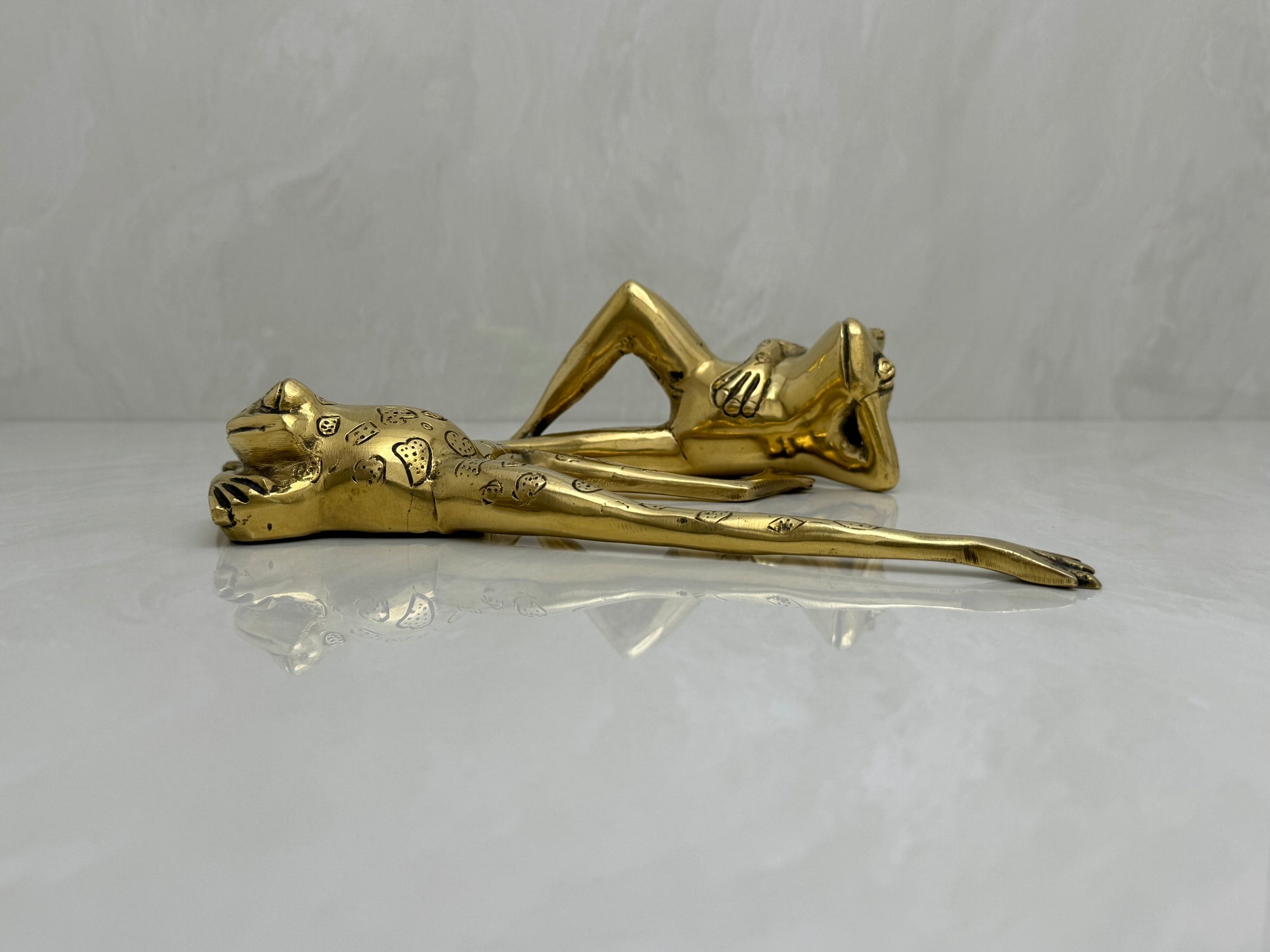 Long Legged Brass Frogs-A Pair