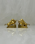 Vintage Brass Charging Bulls-A Pair