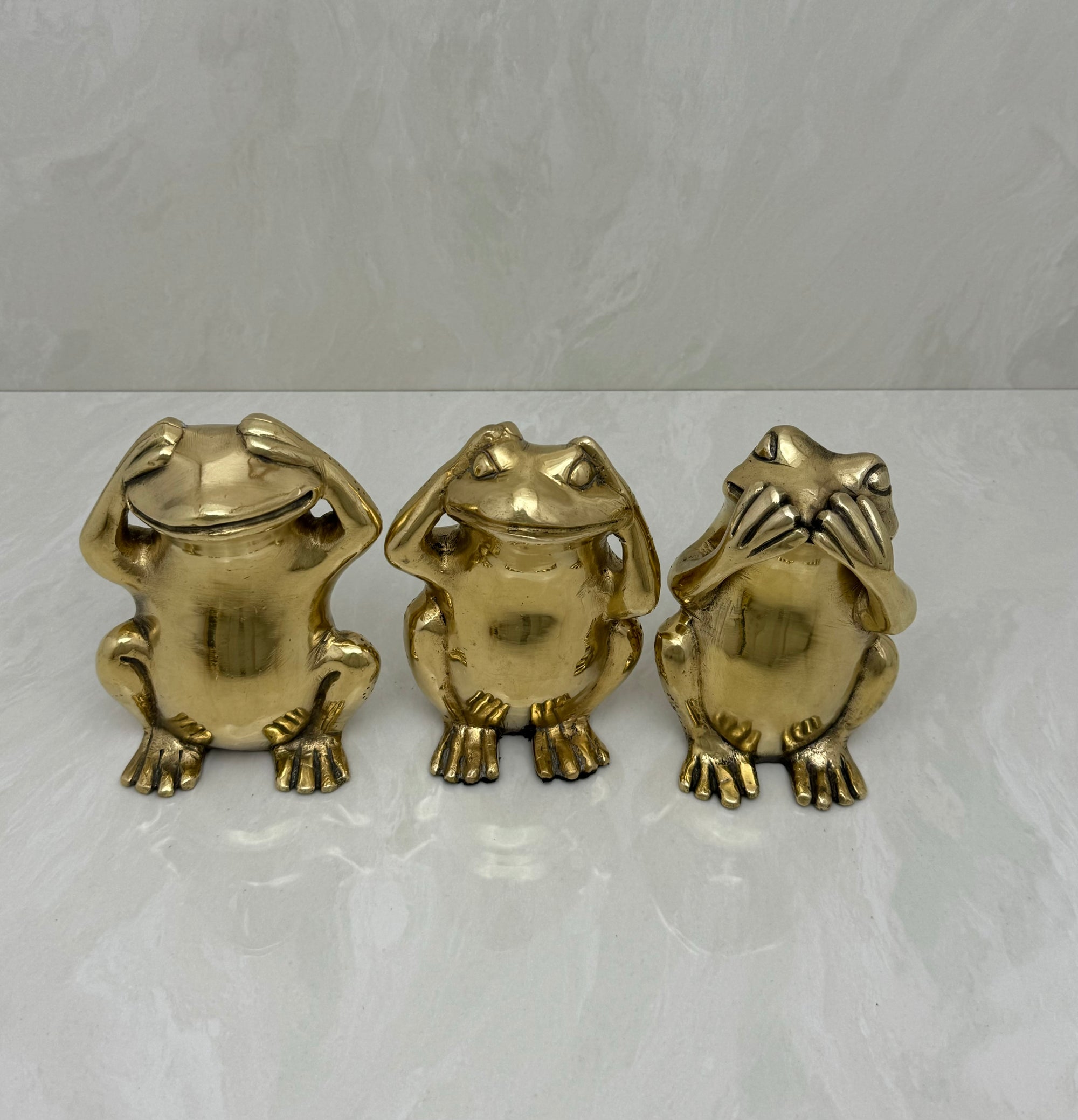 Vintage Morality Frogs Hear, Speak, See No Evil- A Set of Three