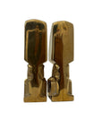 Mid-Century Modern Brass Gazelle Sculptures – Abstract Antelope Bookends