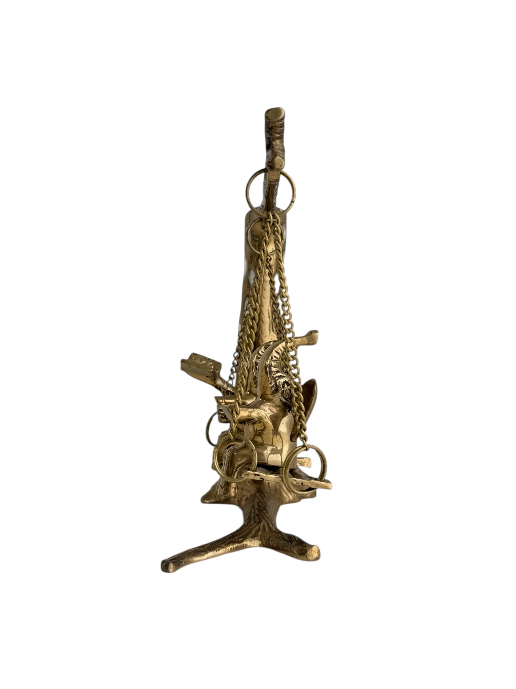 Vintage Brass &amp; Mother of Pearl Elephant Swing