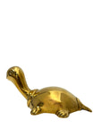 Vintage Brass Turtle Figurine | Long-Necked Mid-Century Modern Animal Sculpture