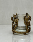 Vintage Brass Floral Candleholders-A Pair