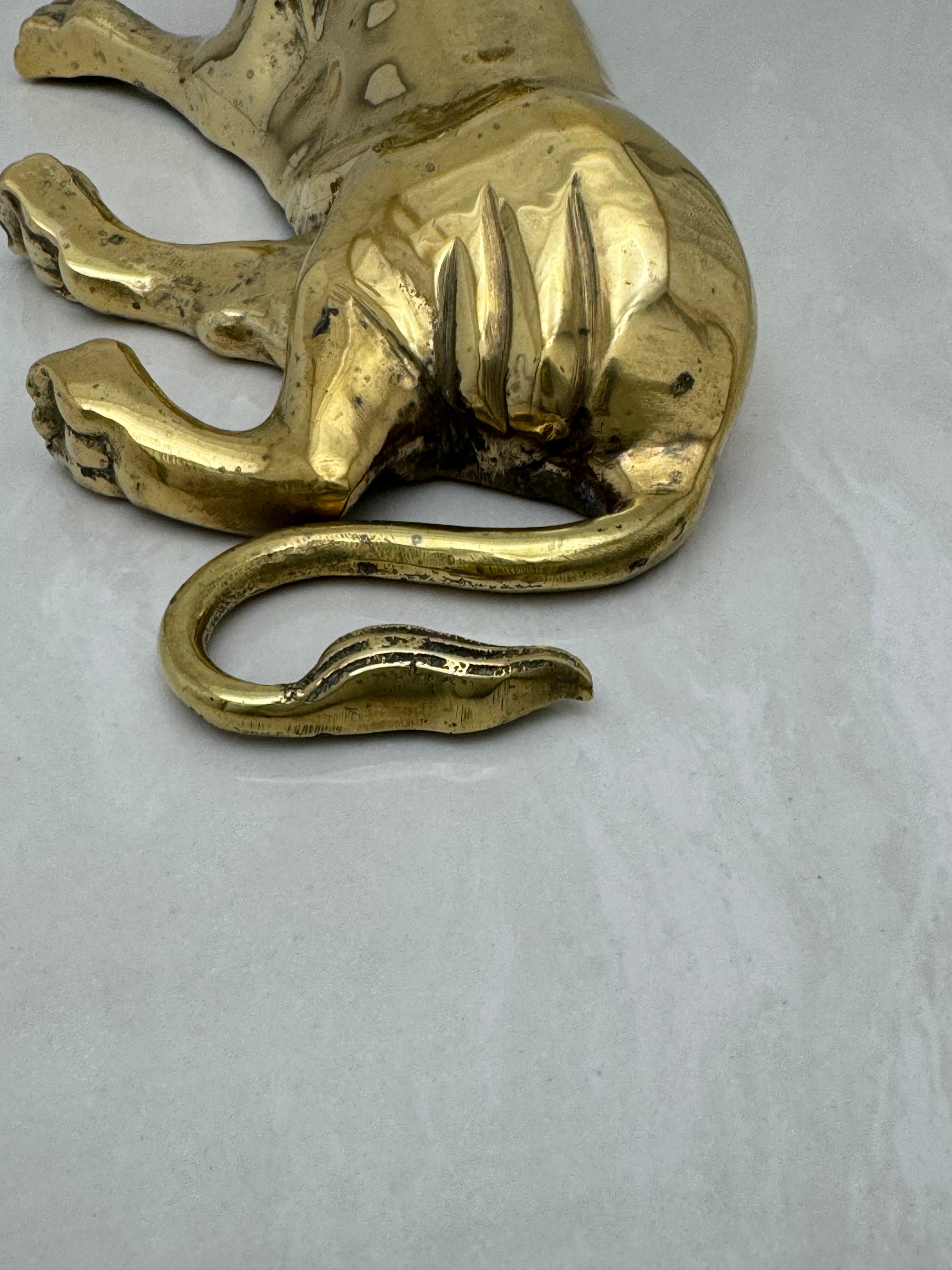 Highly Detailed Vintage Brass Lion