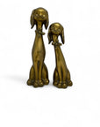 Large Vintage Brass Puppy Duo-A Pair