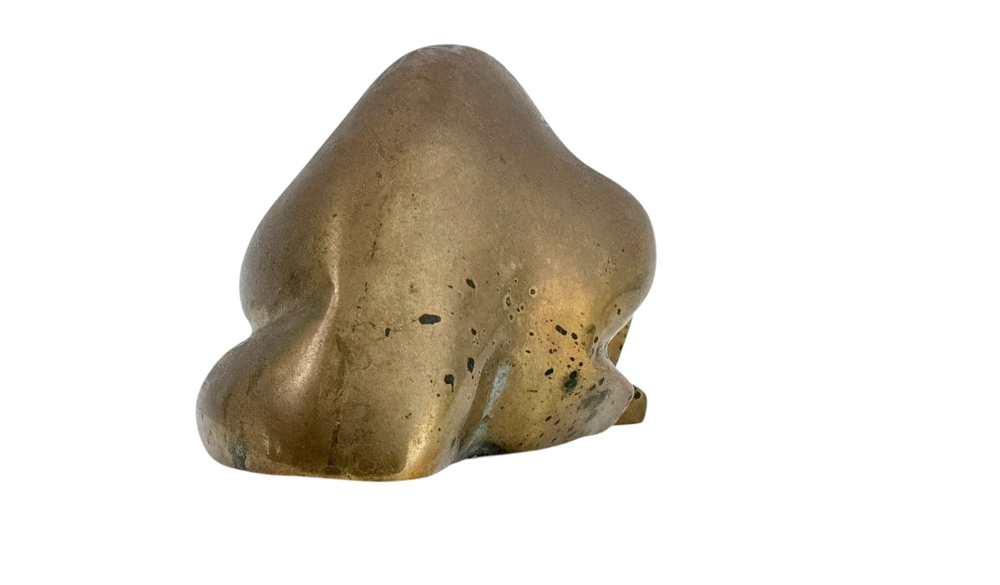 Vintage Brass Reclining Cat Figurine