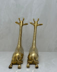 Vintage Brass Sitting Giraffes-A Pair