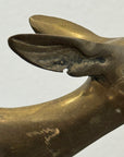 Vintage Mid-Century Brass Running Deer Sculptures – Pair
