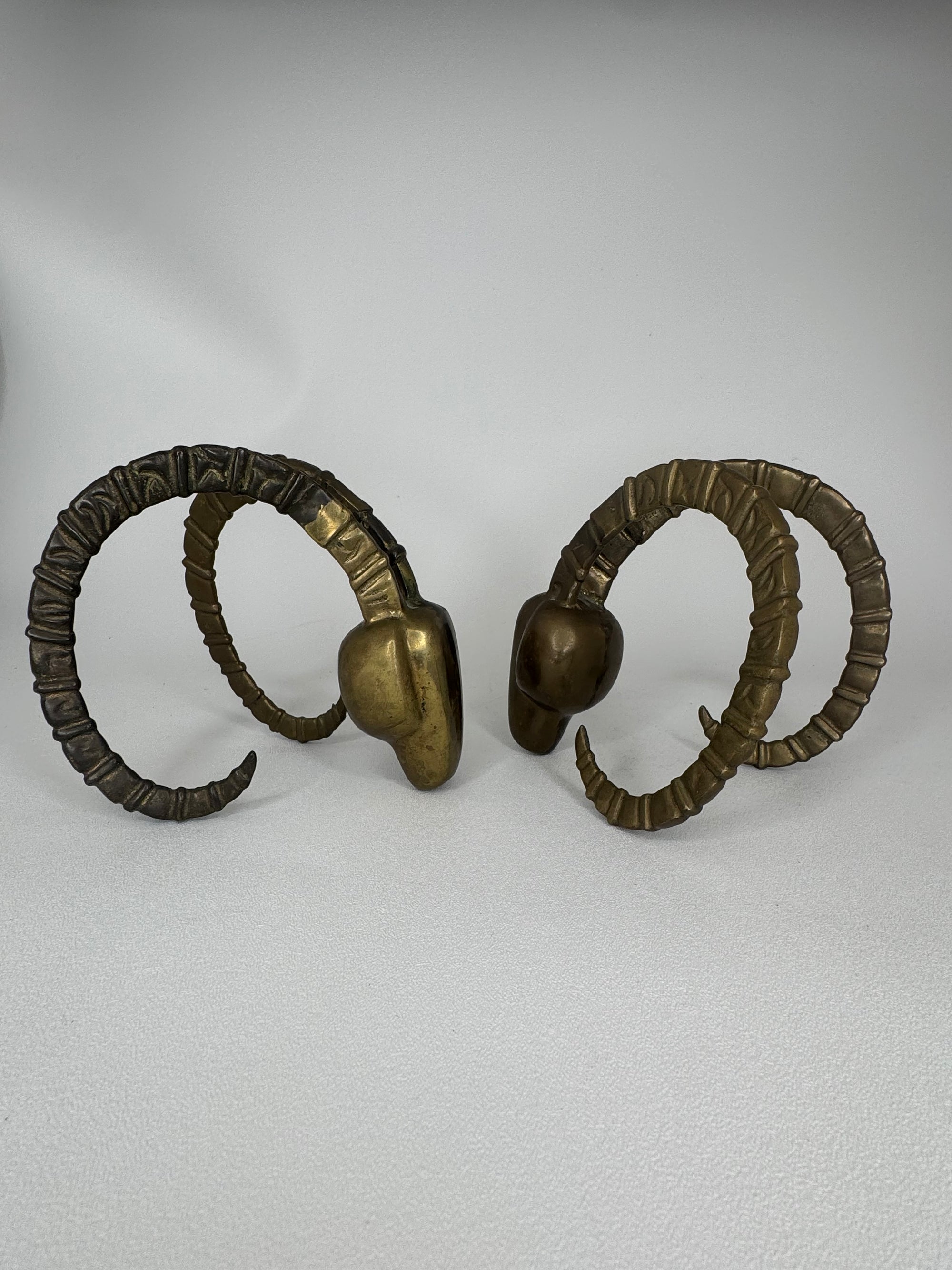 Vintage 1981 Dolbi Cashier Ram Horn Sculptures