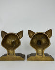 Vintage Brass Fox Head Bookends – The Clever Companions
