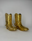Vintage Brass Cowboy Boots