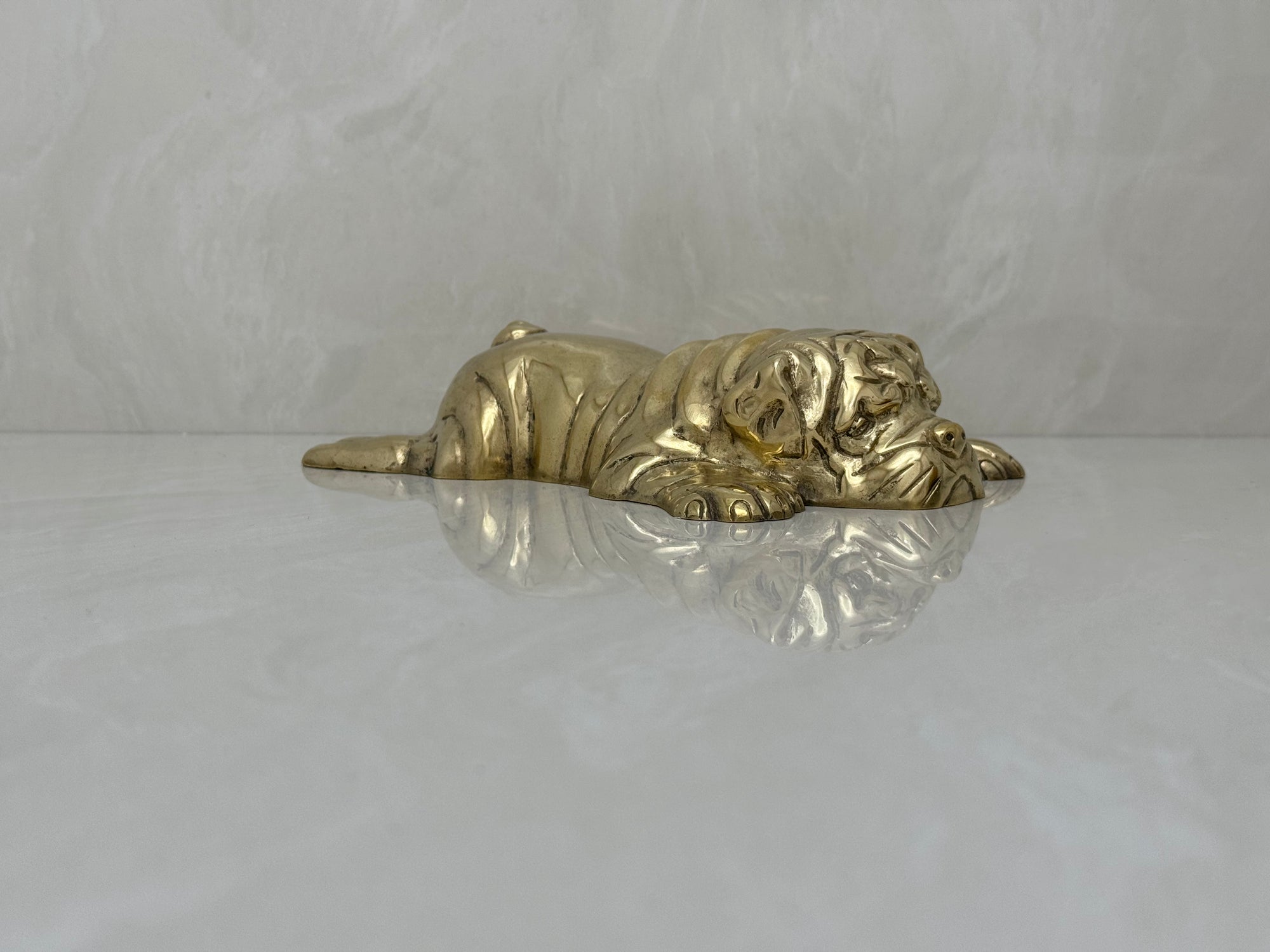 Vintage Brass Bored Bulldog