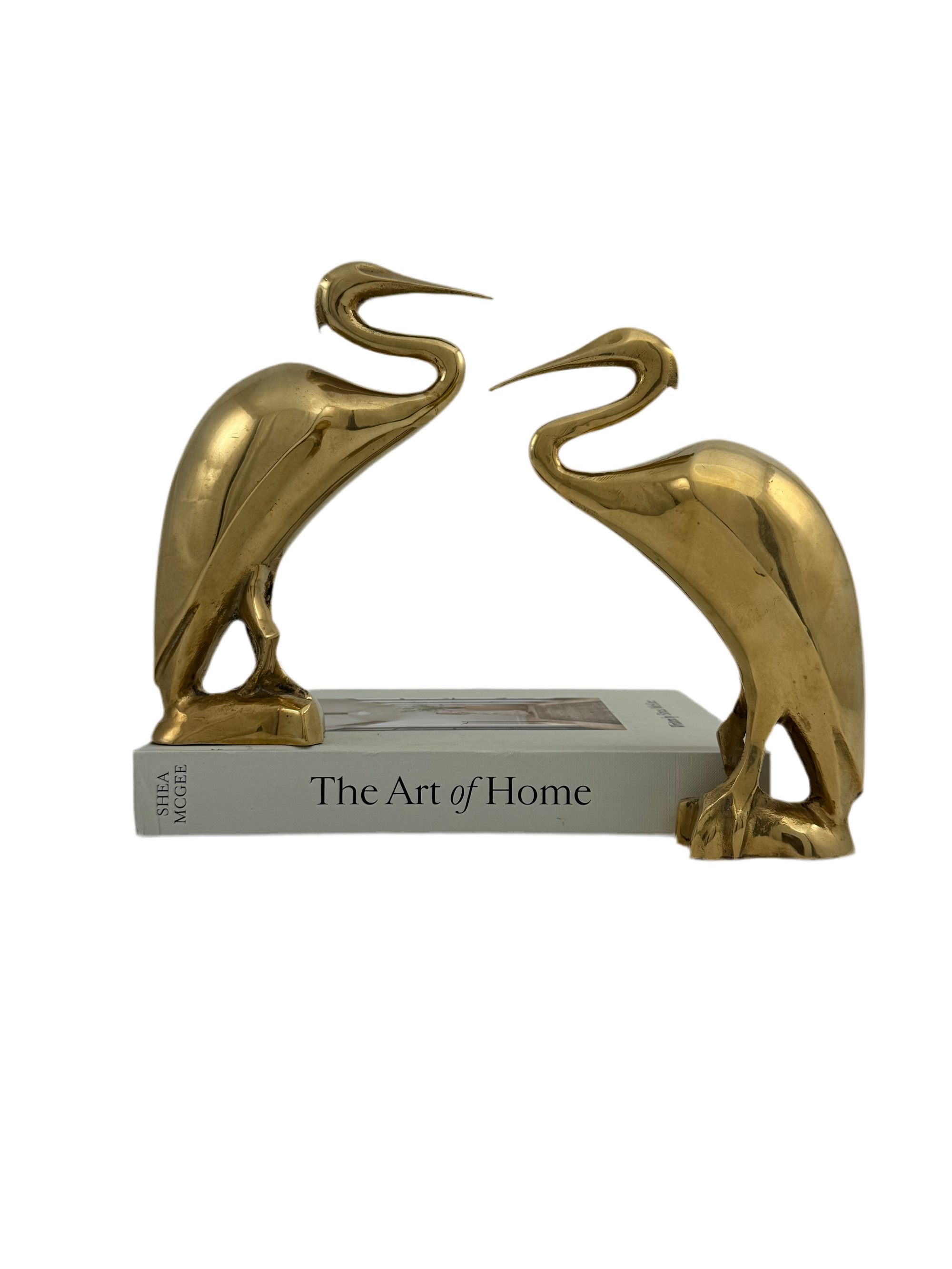 Vintage Brass Heron Birds-A Pair
