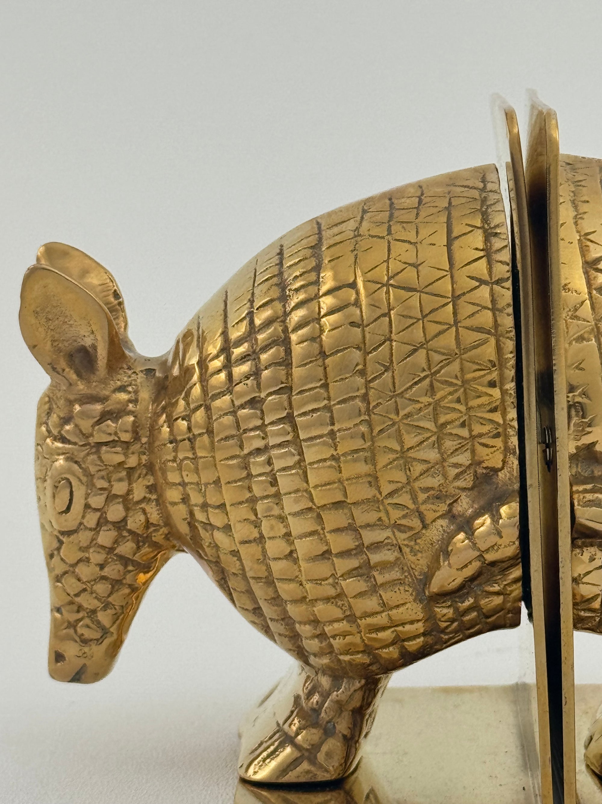 Vintage Brass Armadillo Bookends-A Pair