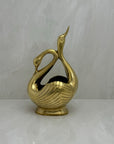 Vintage Brass Swan Planter