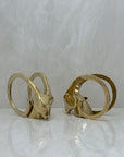 Vintage Brass Rams with Curled Horns-A Pair