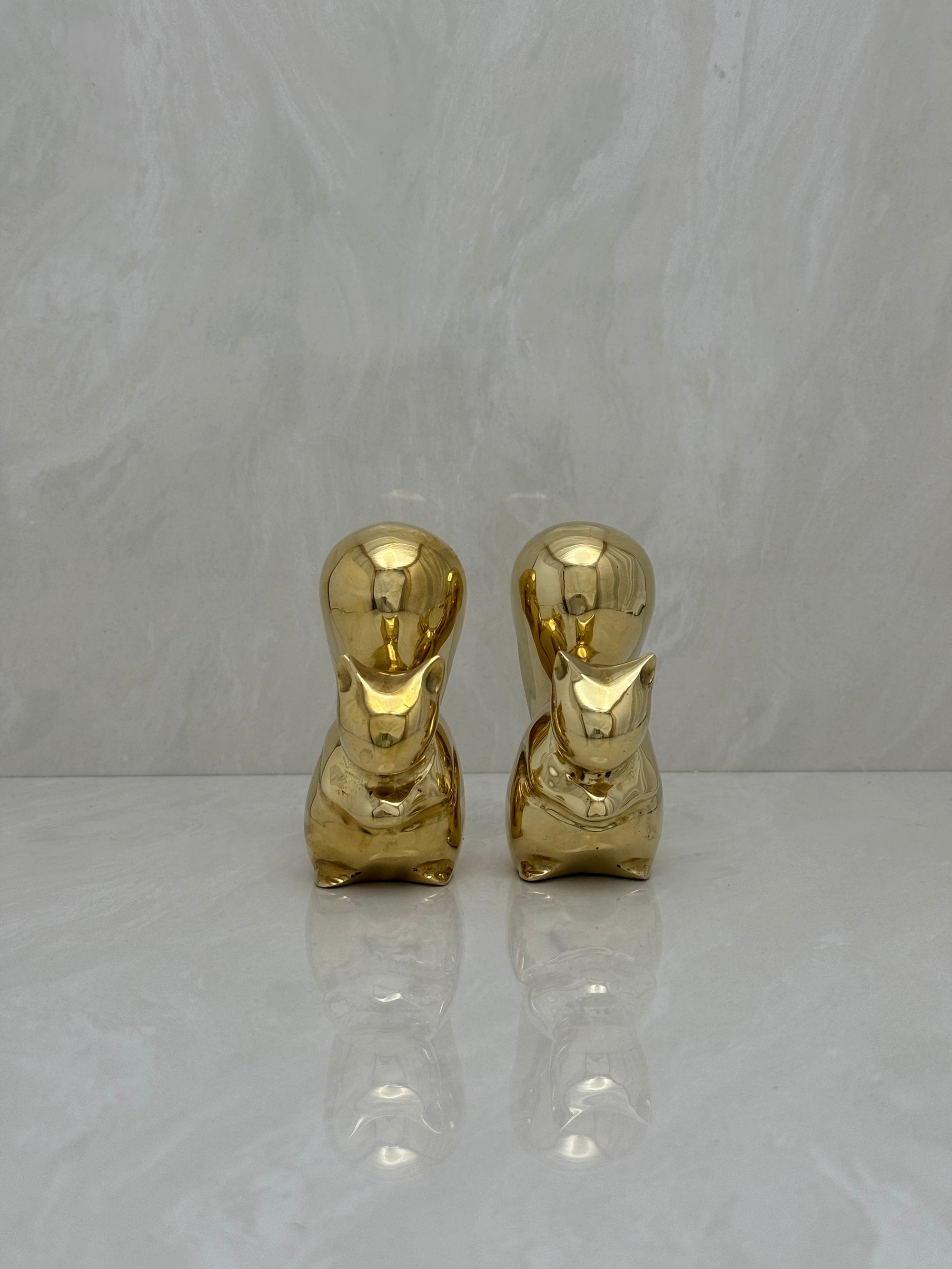 Vintage Brass Adorable Squirrels-A Pair