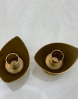 Vintage Brass Hand Etched Candle Holders-A Pair