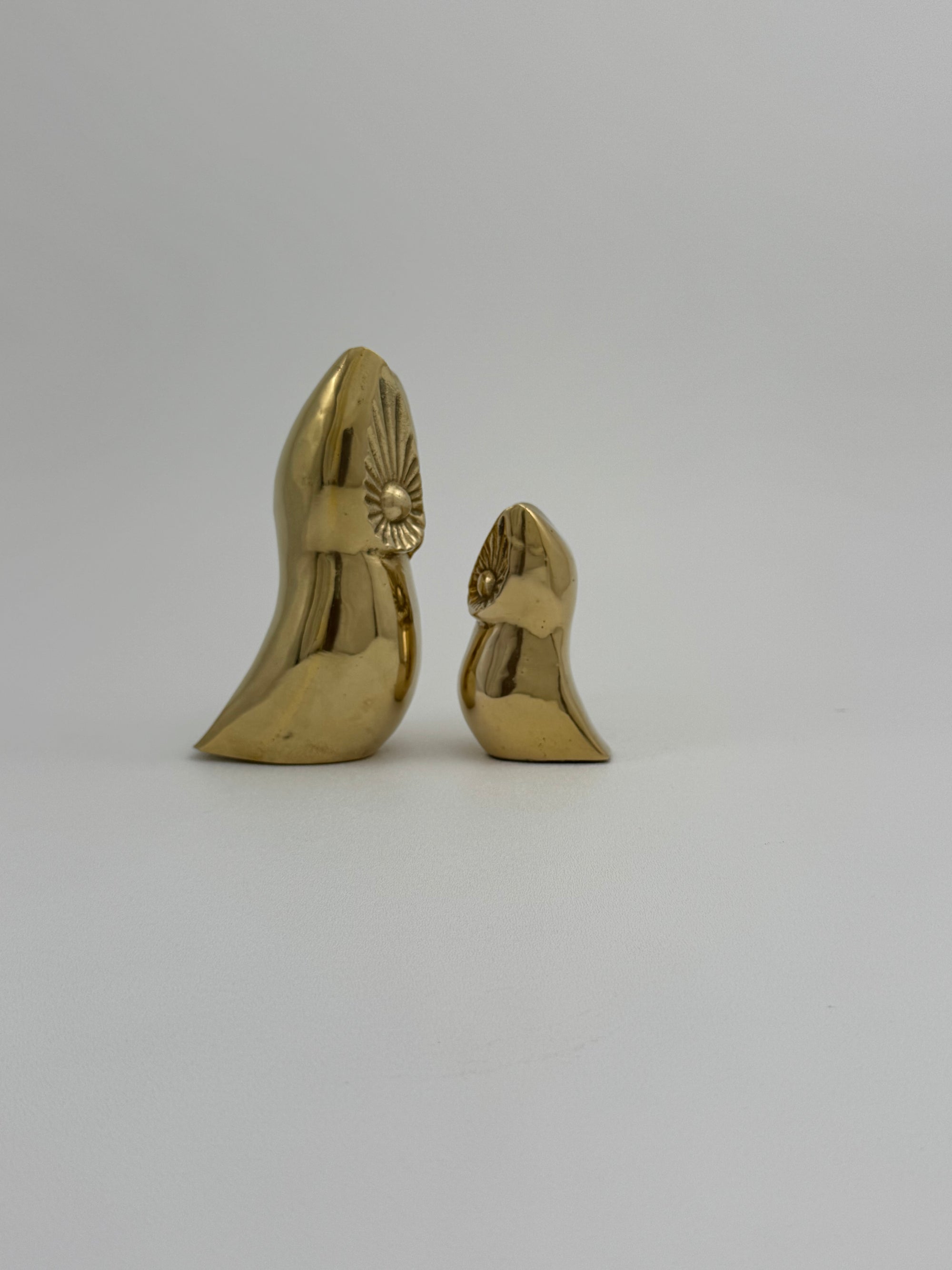 Vintage Brass Owl and Owlet-Pair