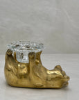 Vintage Brass Bear Candleholder