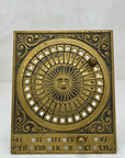 Vintage Brass Sun Calendar-Date Marker with Two Pegs