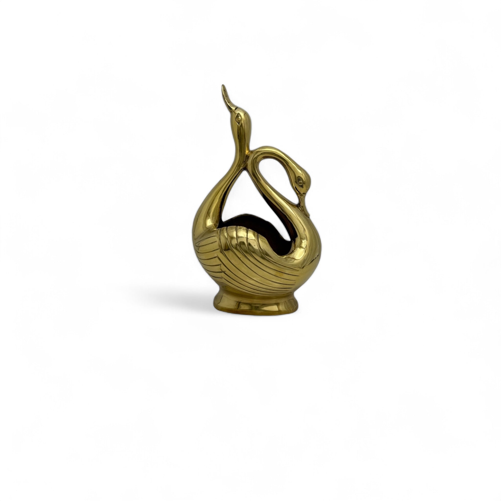 Vintage Brass Swan fashion Planter