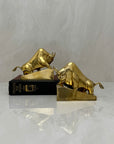 Vintage Brass Charging Bulls-A Pair