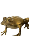Vintage Brass Frog Figurine – Mid-Century Modern Toad Sculpture | Hollywood Regency Paperweight