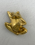 Vintage Brass Frog Relaxing On Back