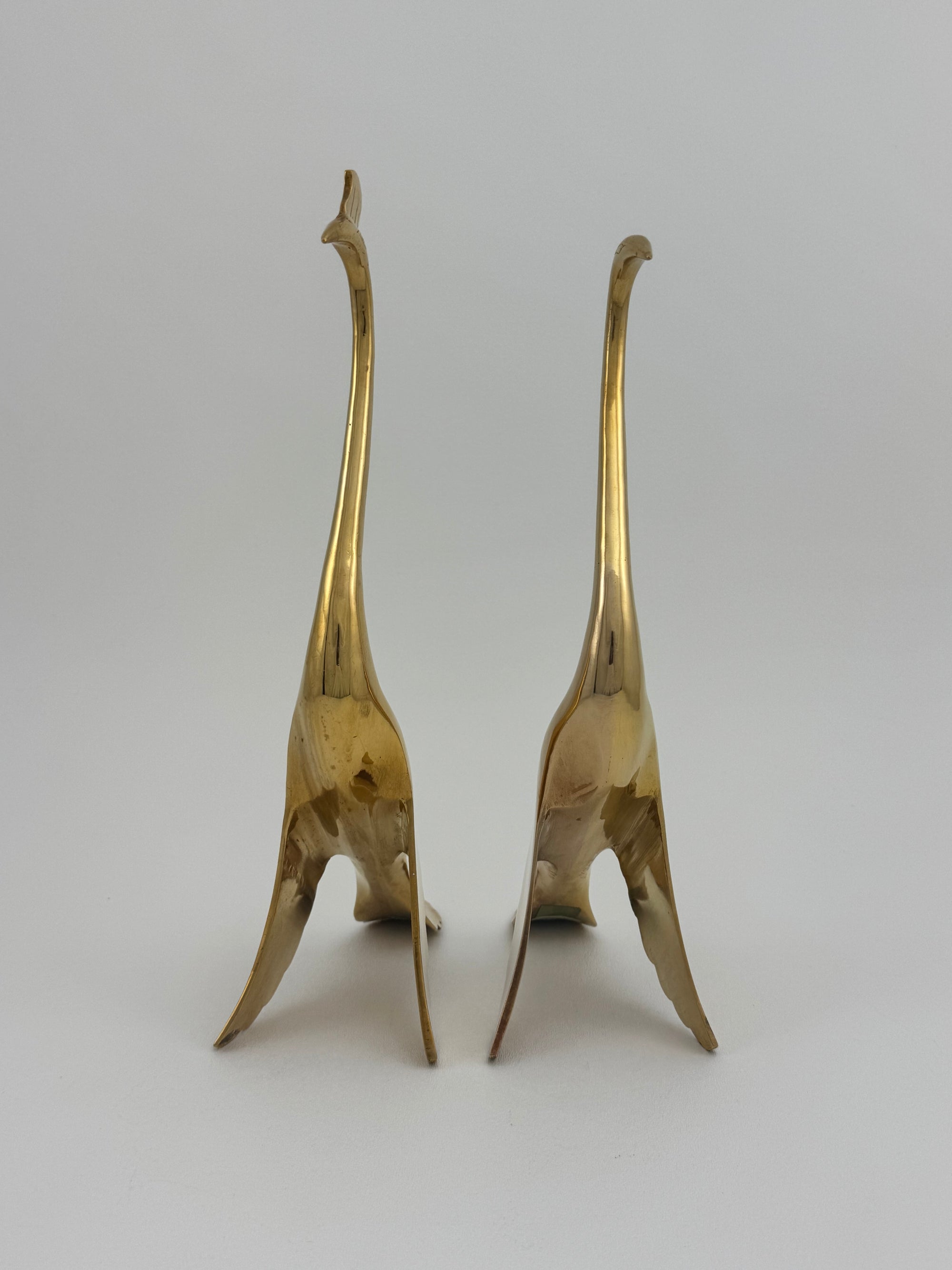 Vintage Brass MCM Peacock and Peahen- A Pair-Wedding Gift