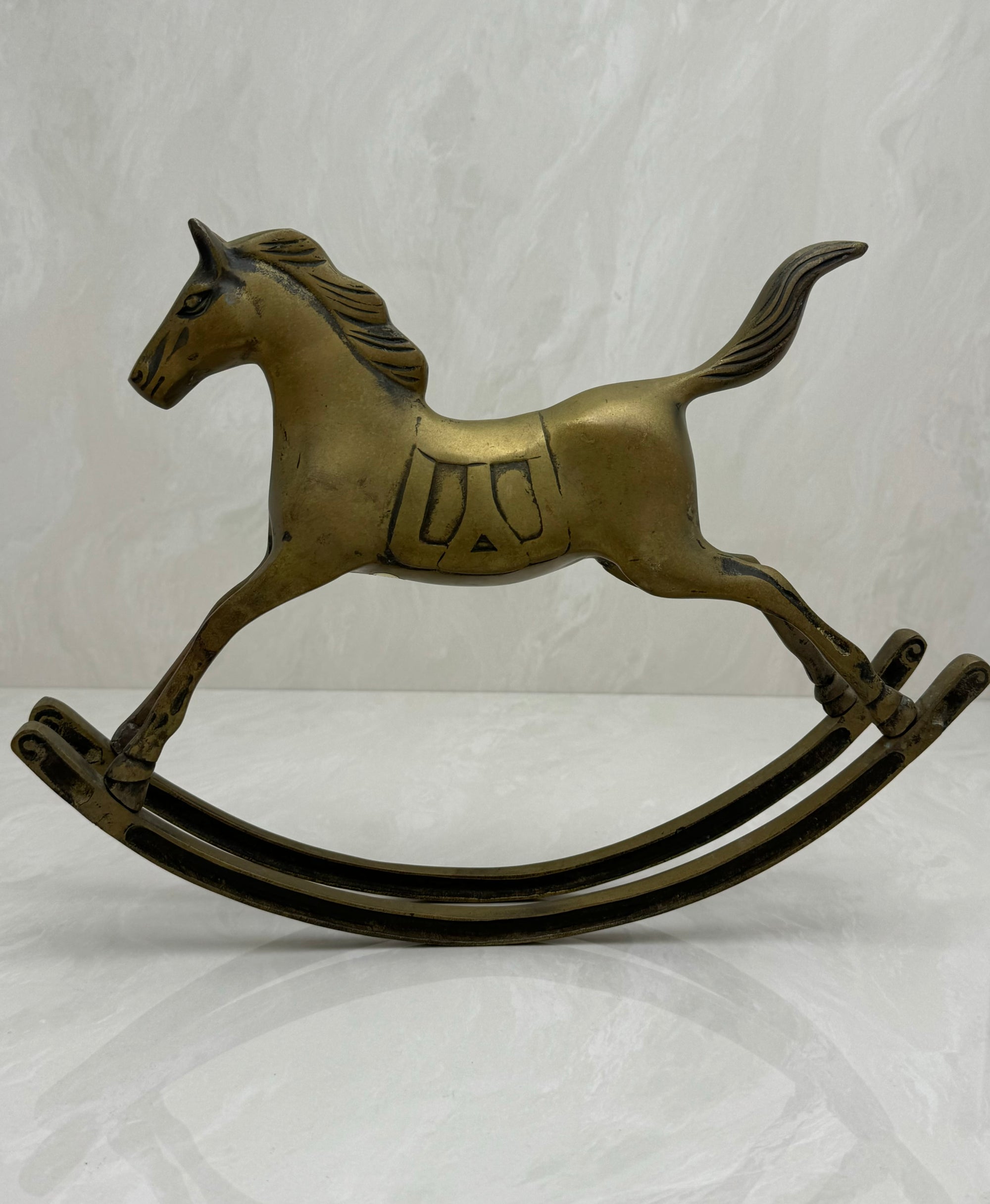 Vintage Brass Rocking Horse- Large