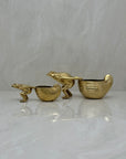 Vintage Brass Frogs Pulling Snails- A Pair