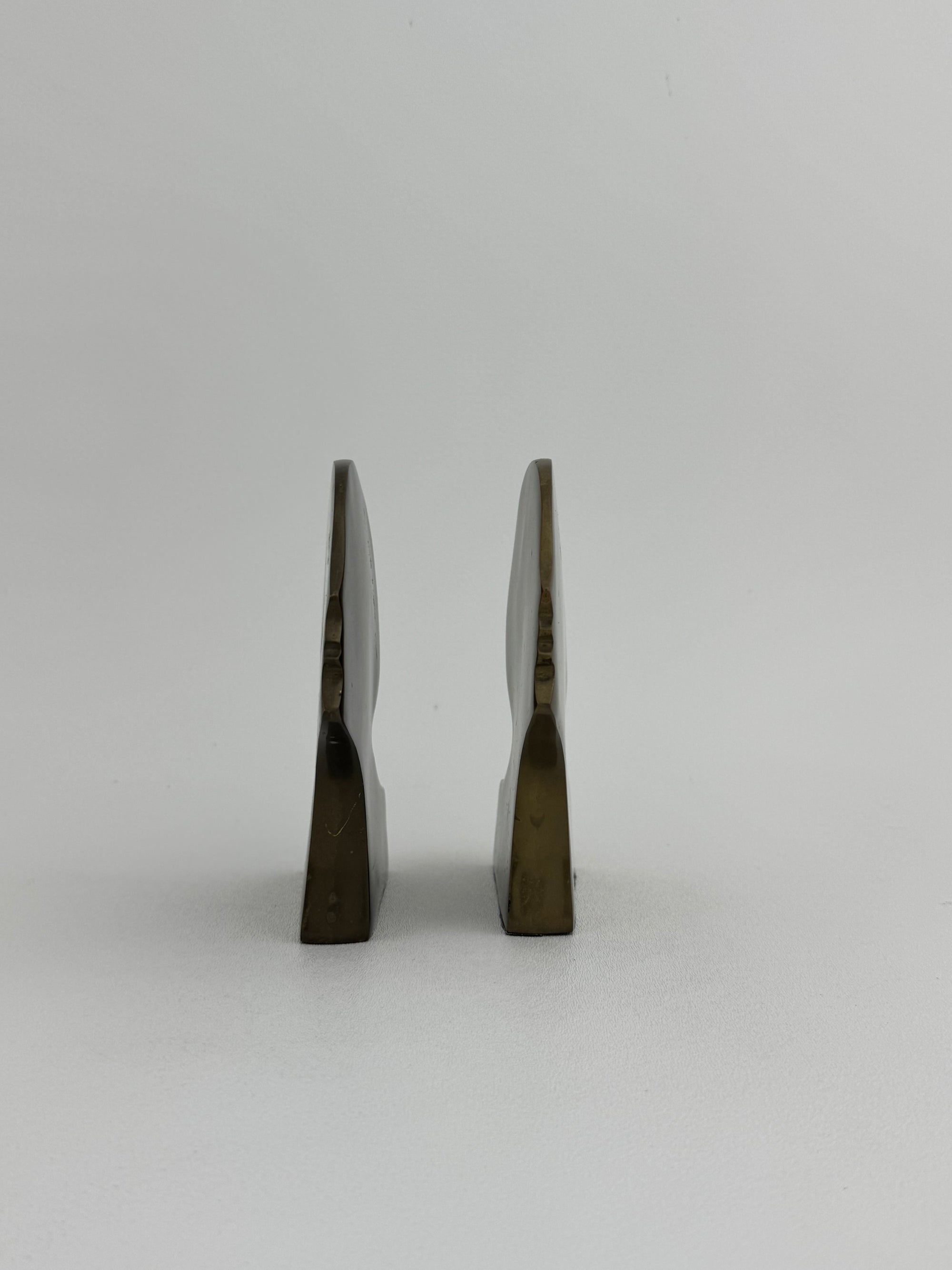 Rare Mid-Century Modern Brass Kissing Profile Sculptures-A Pair