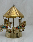 Vintage Brass Enesco Music Horse Carousel