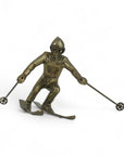 Vintage Brass Skier Figurine