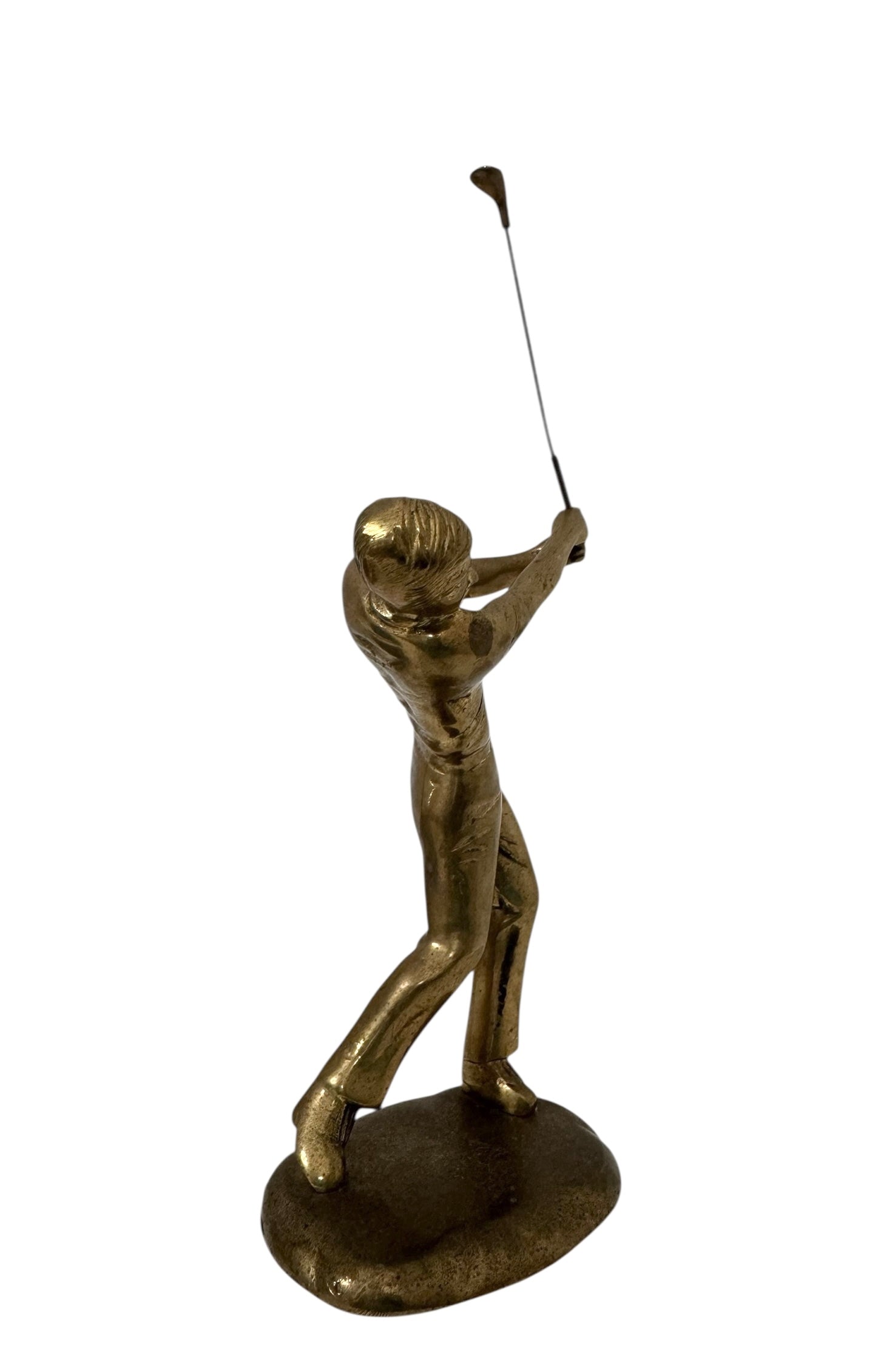 Vintage Brass Golfer in Swing Pose – Andrea by Sadek Collection