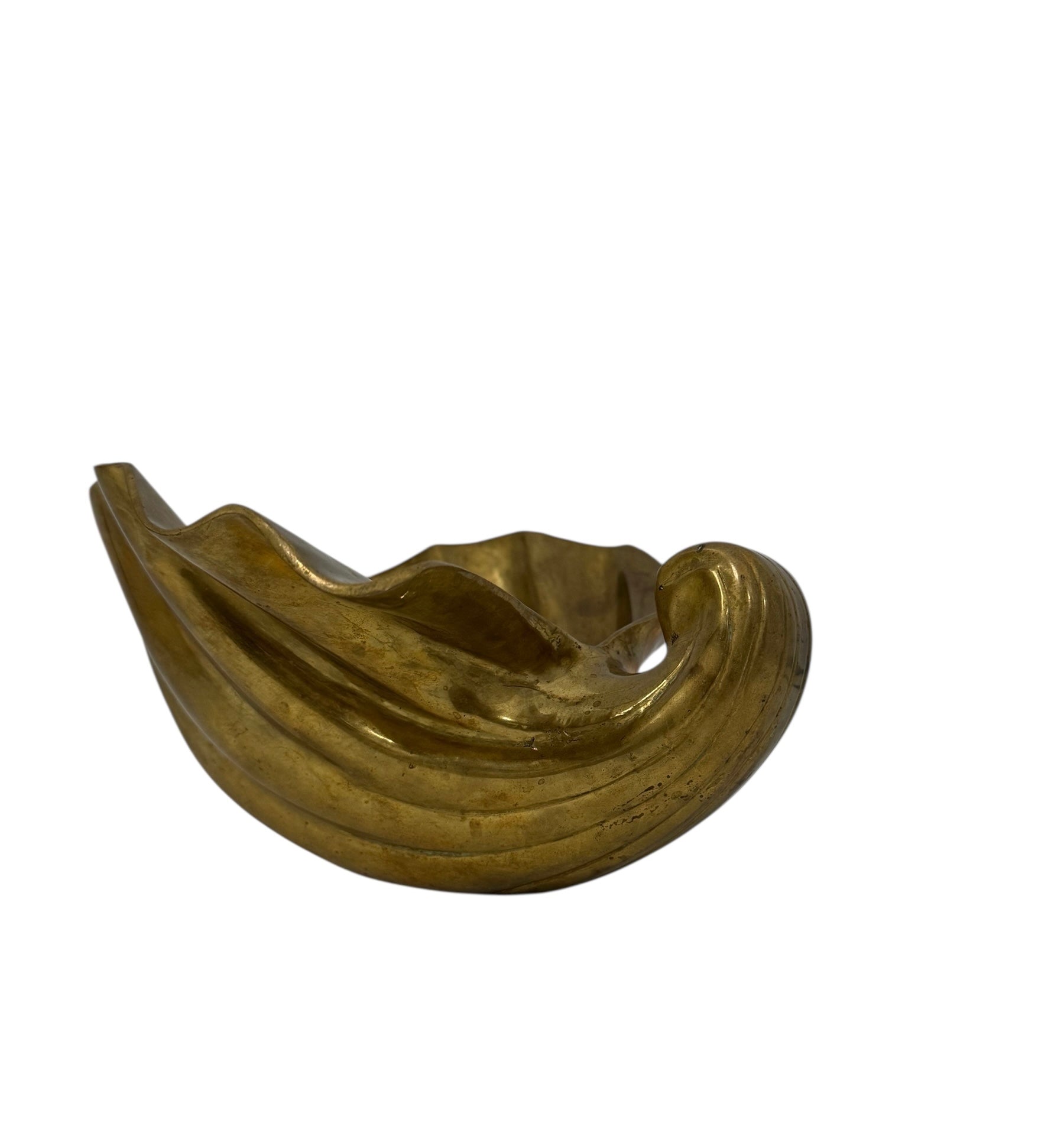 Vintage Brass Clam Shell Bowl – Hollywood Regency Mid-Century Accent