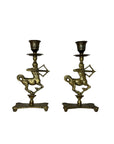 Vintage Brass Centaur Candlestick Holders – Mythological Archer Sagittarius Candleholders – Hollywood Regency Decor – Pair