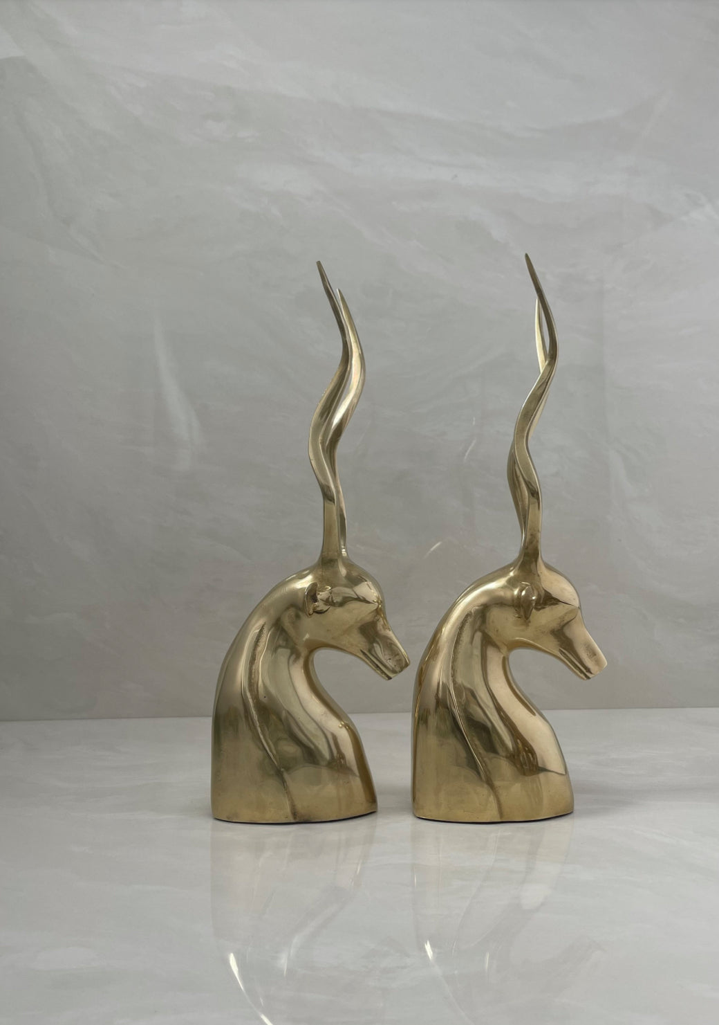 Vintage Brass Antelopes- A  Pair