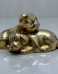 Cute Small Vintage Brass Sleeping Bulldog Puppies-A Collectible