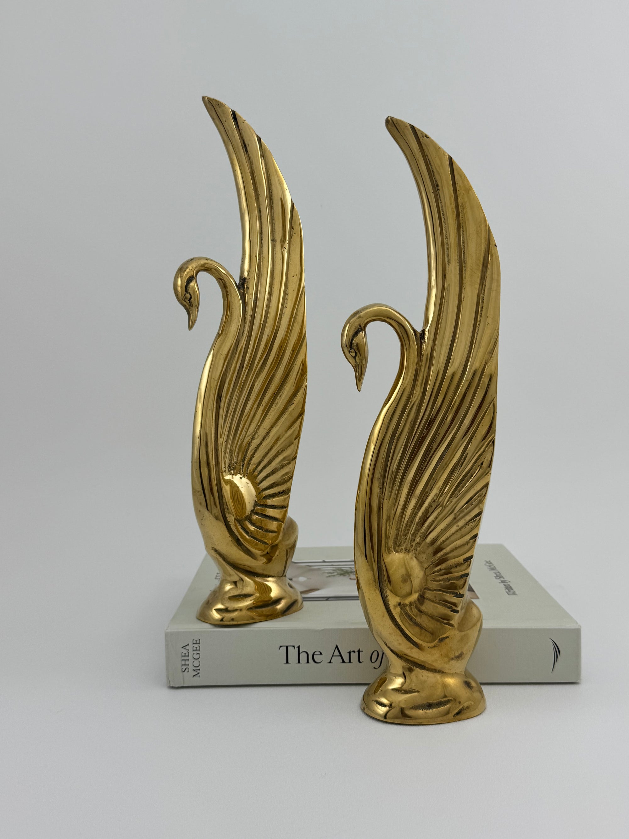Vintage Brass Swans-A Pair