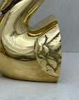 Vintage Brass Swan Bookends- A Pair