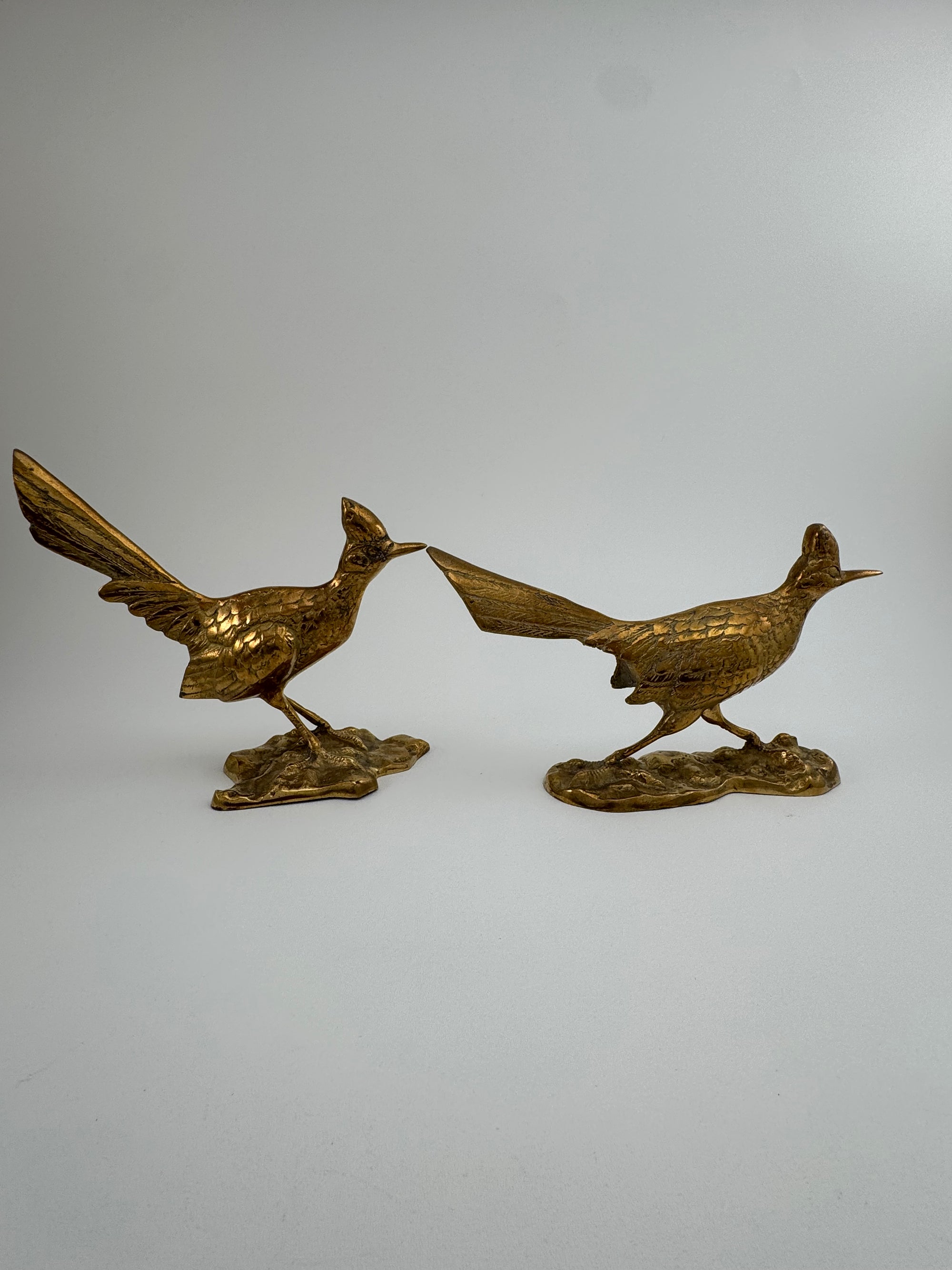 Vintage Brass Roadrunner Pair – Sculptural Mid-Century Collectibles