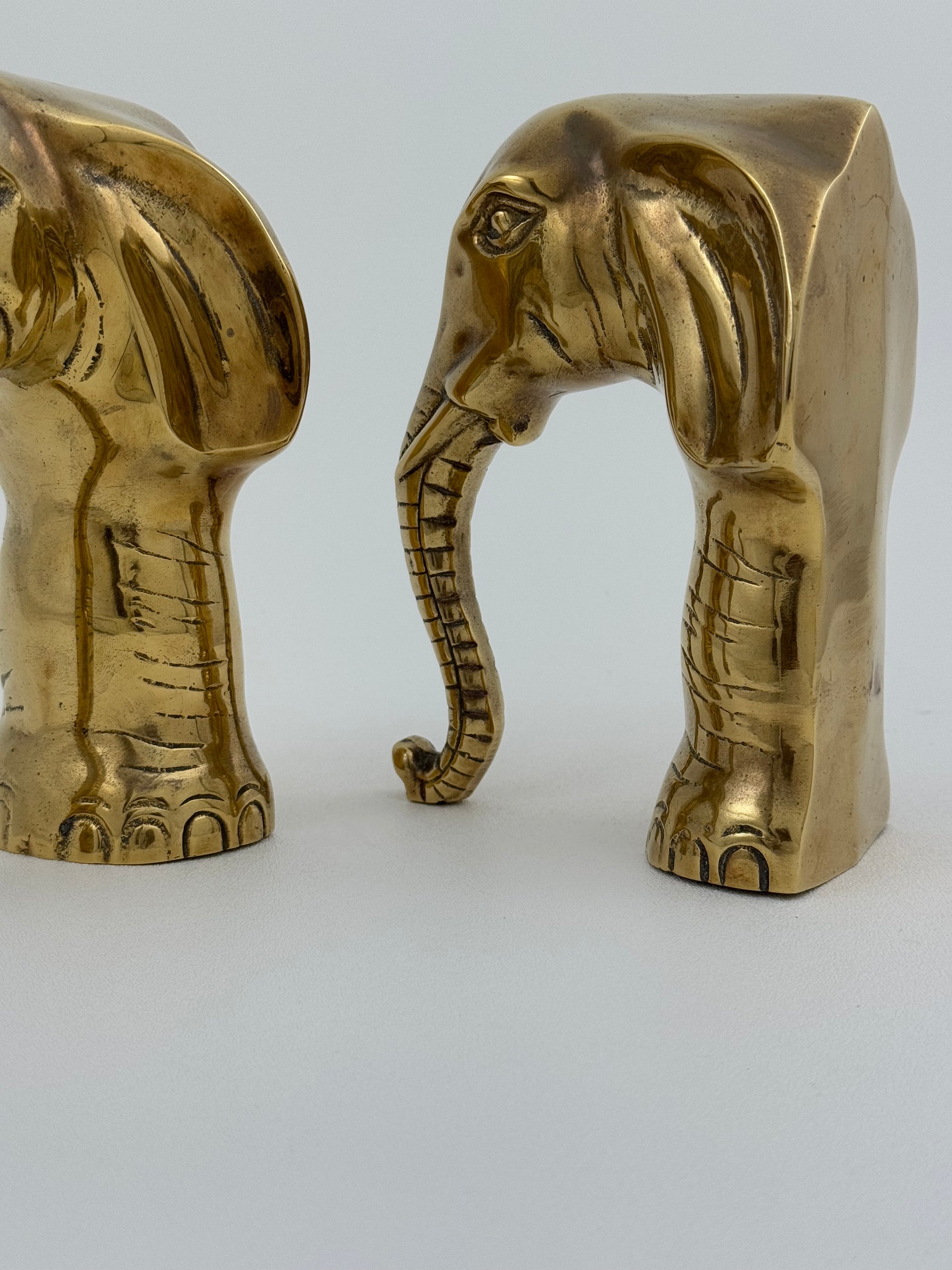 Vintage Brass Elephants- A Pair