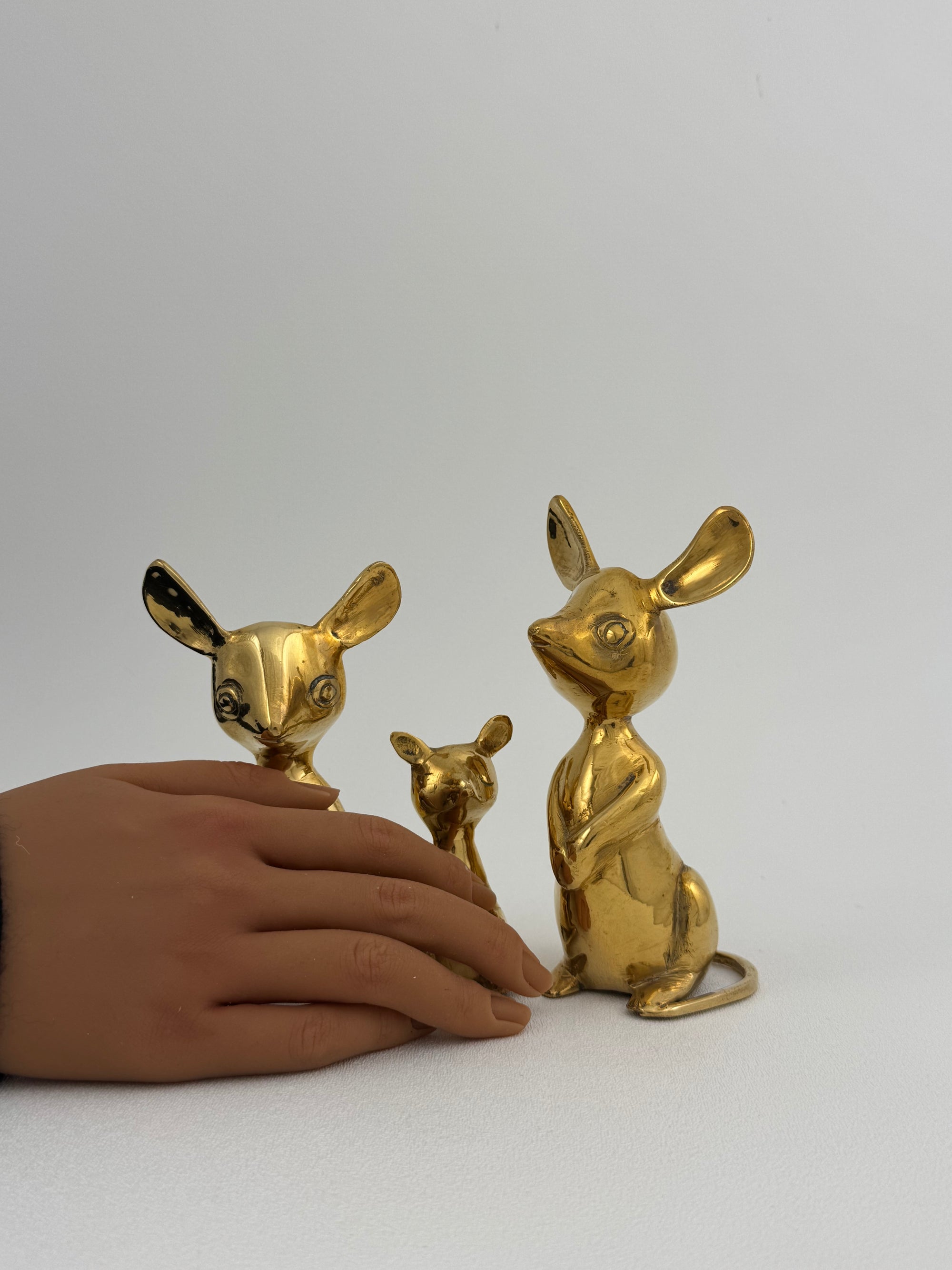 Vintage Brass Mice-A Set of Three